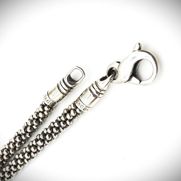 LAGOS Caviar Collection Sterling Silver & 18K Gold Pendant & Chain Necklace - Picture 9 of 12